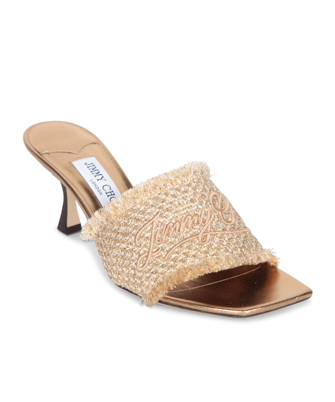 Jimmy Choo Square Toe High Heel Sandals In Brown