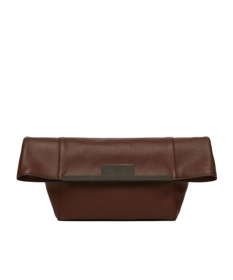 Max Mara Mm Clasp Clutch In Brown