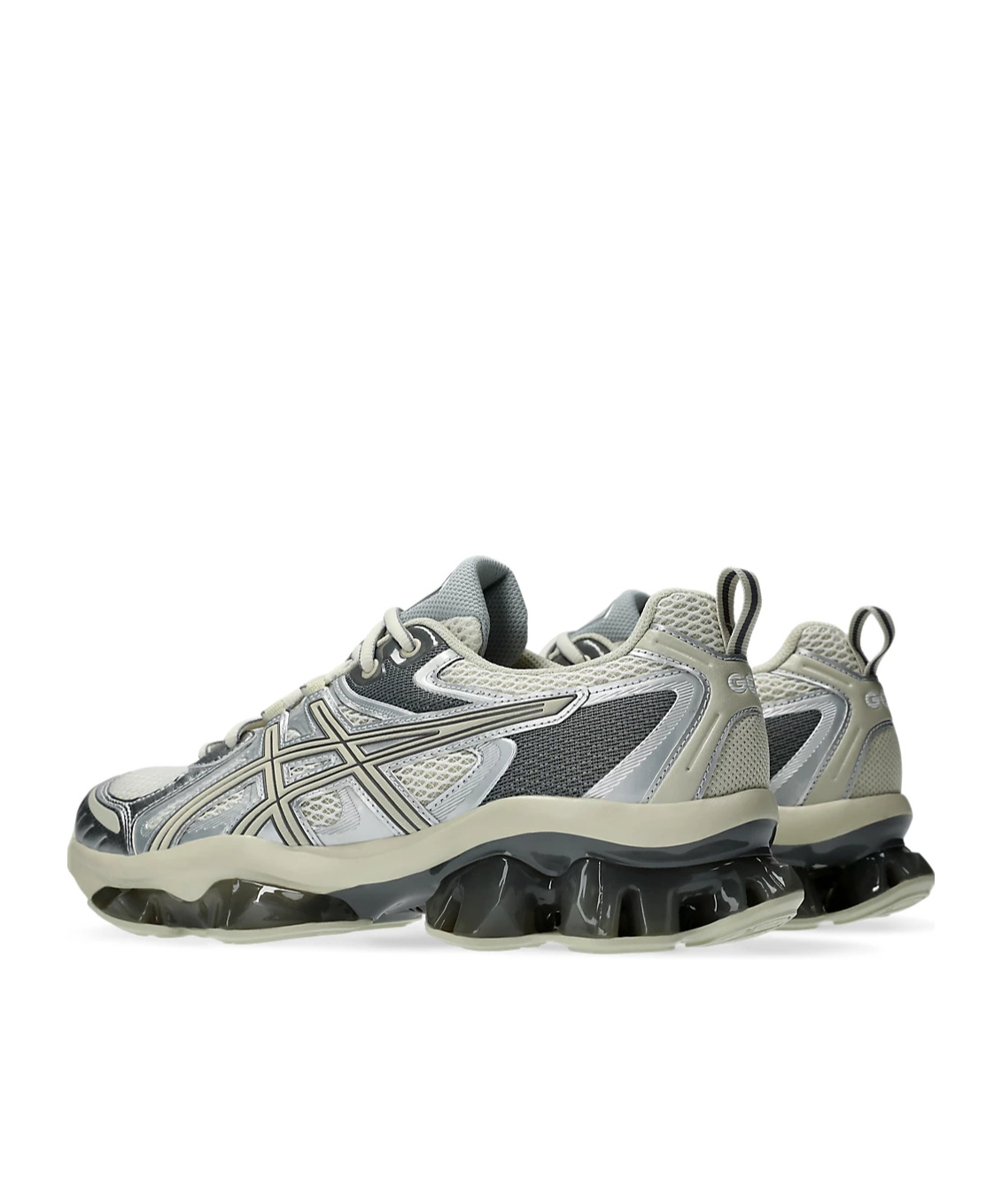 Asics Multicolor Mesh And Rubber Gel Quantum Kinetic Sneakers In Gray