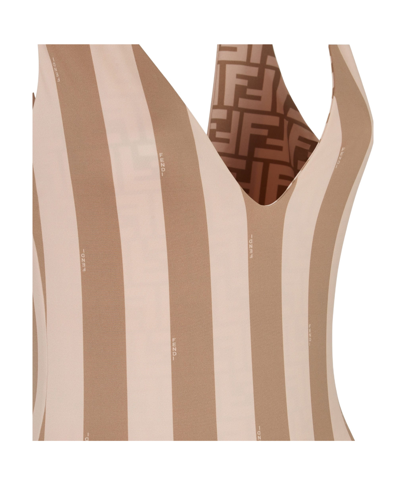 Fendi Reversible Lycra Swimsuit In Nude