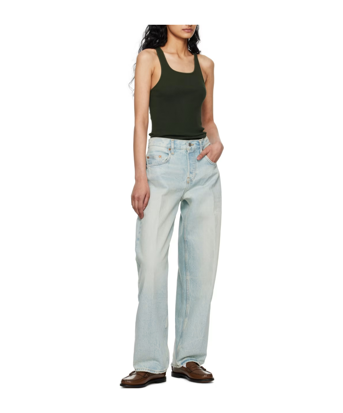 Re/done Wide Taper Jeans In Multicolor