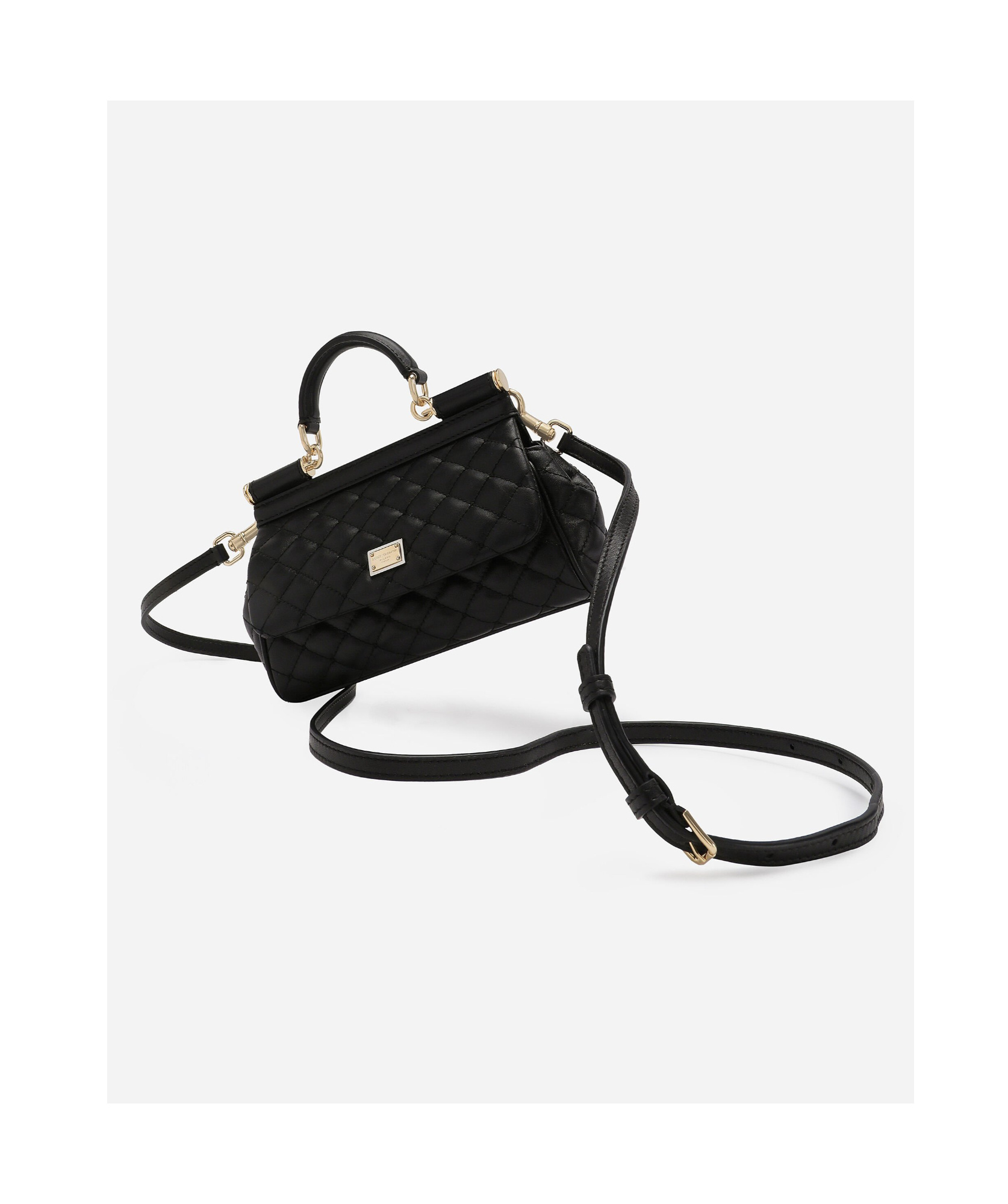 Dolce & Gabbana Elongated Sicily Cross Body Bag In Black