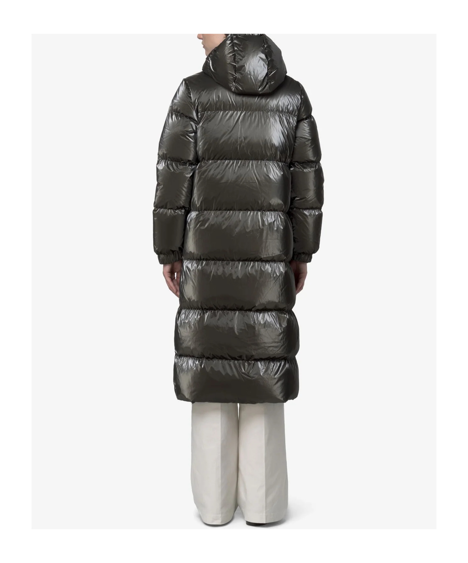 K-way Hooded Quilted Down Jacket In Black