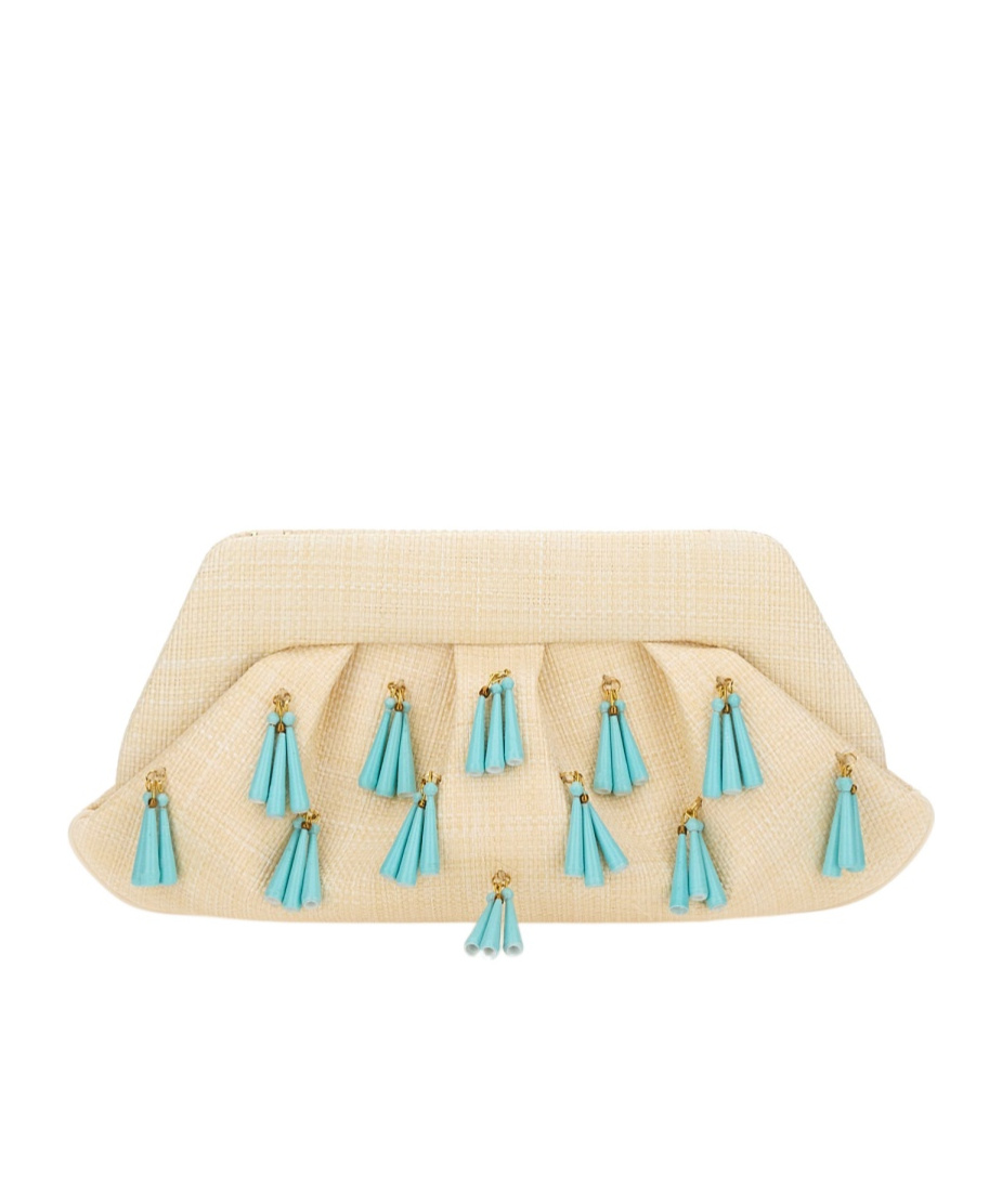 Themoirè Emera Fringe Vegan Fabric Clutch Bag
