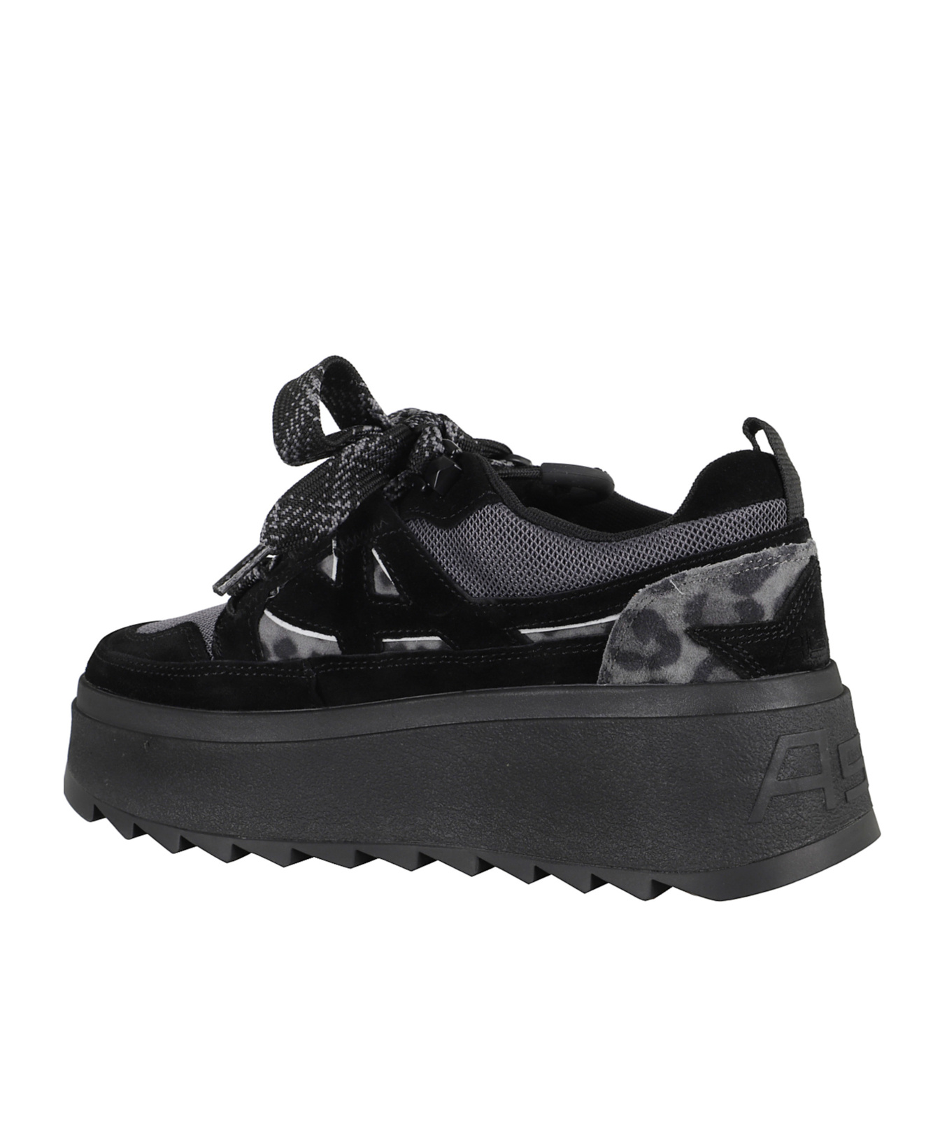 Ash Platform Sneakers With Suede Inserts In Black