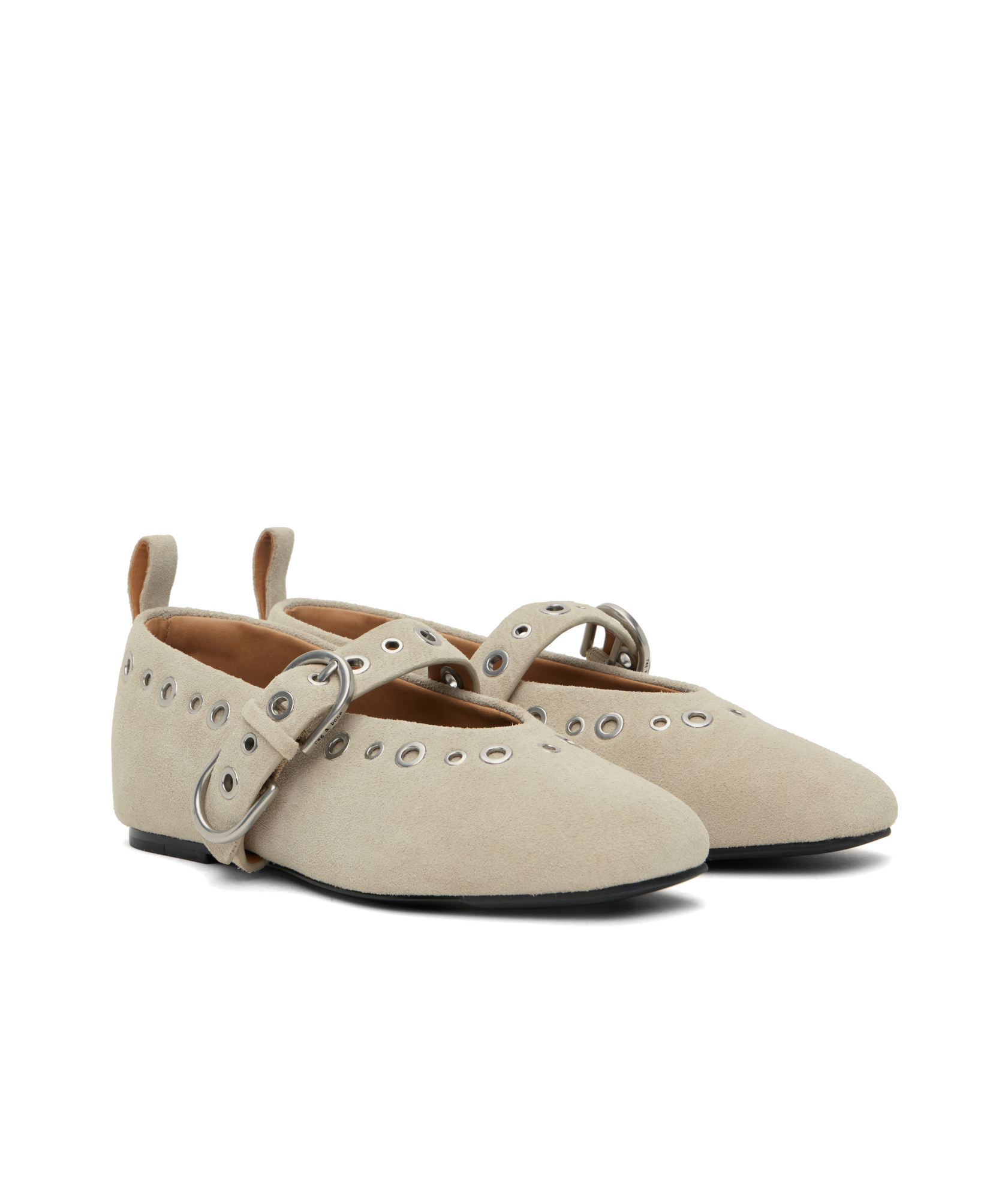 Rag & Bone Spire Suede Mary Jane Ballerina Flats In Nude
