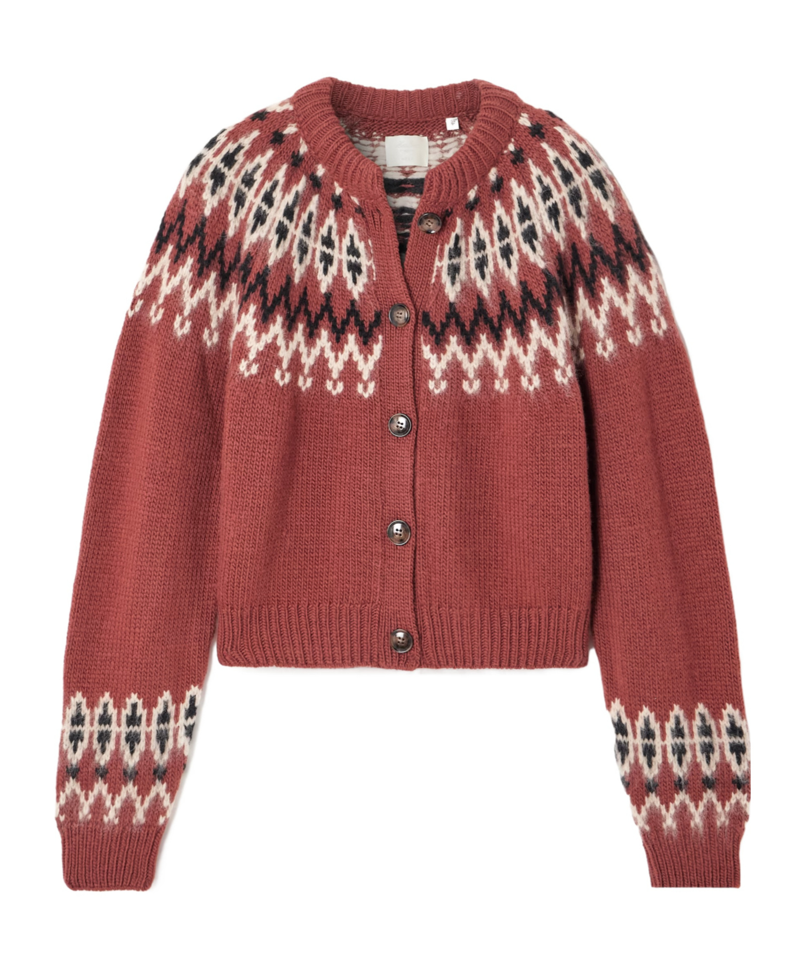 Doen Long-sleeved Cardigan In Burgundy