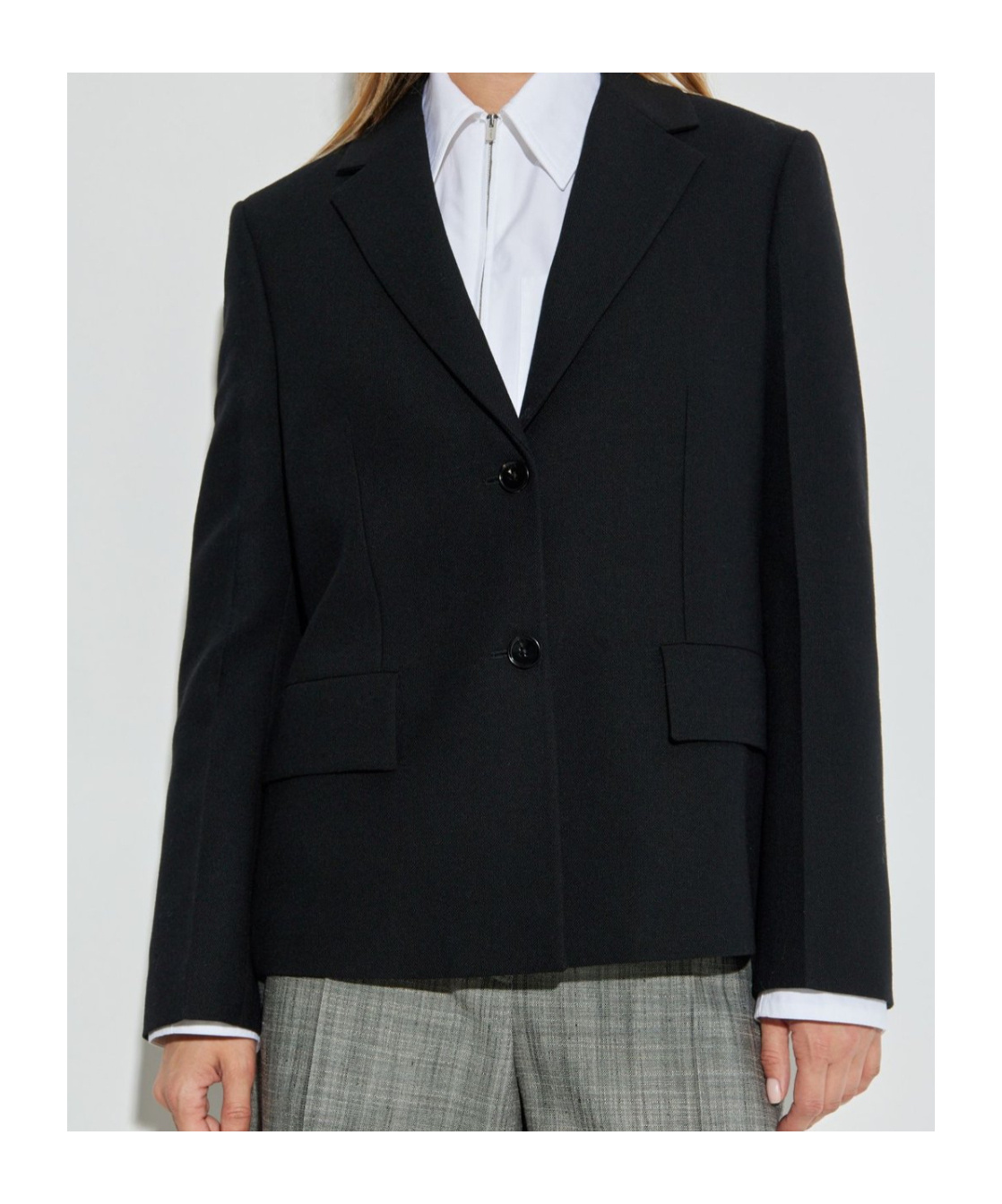 Jil Sander Notched-lapel Wool Blazer In Black