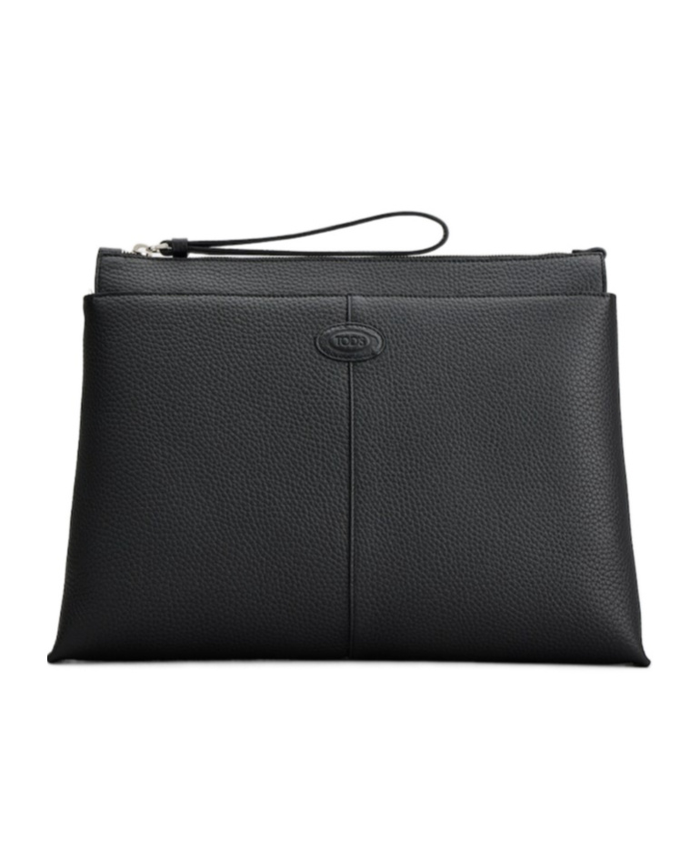Tod's Medium Document Holder Clutch Bag In Black