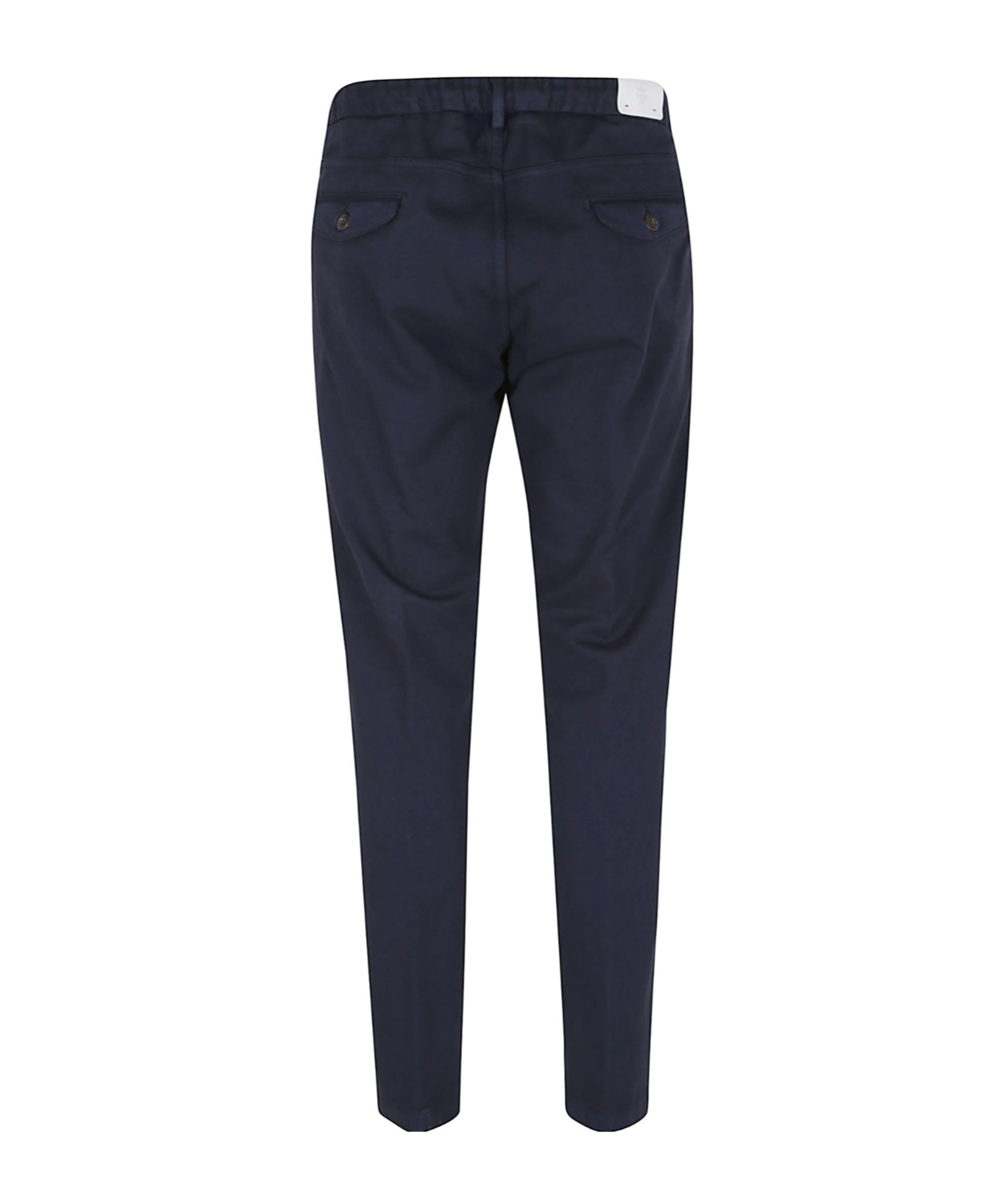 Eleventy Drawstring Waist Tapered Leg Trousers With Back Pockets In Black