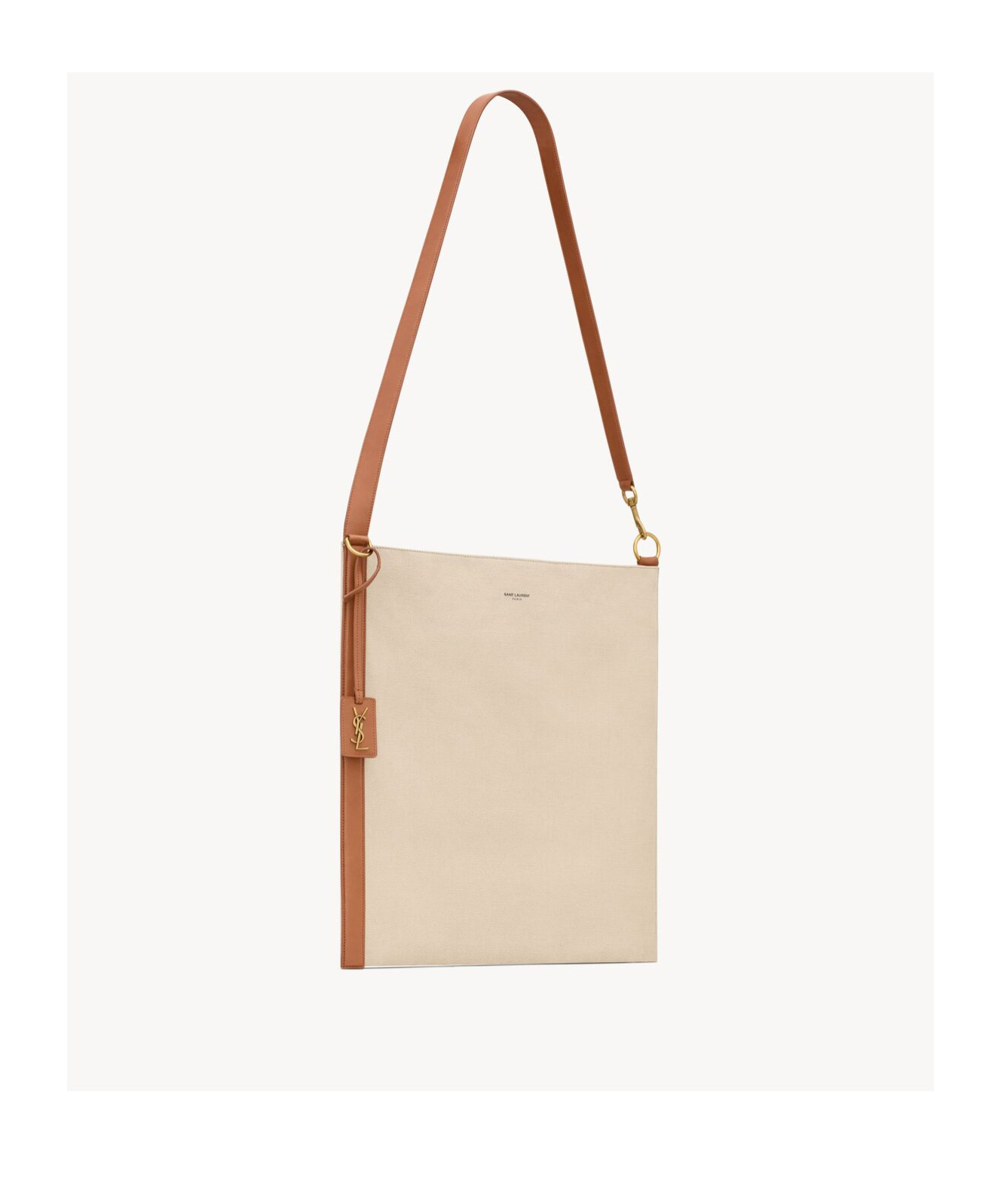 Saint Laurent Logo Shoulder Bag In Nude
