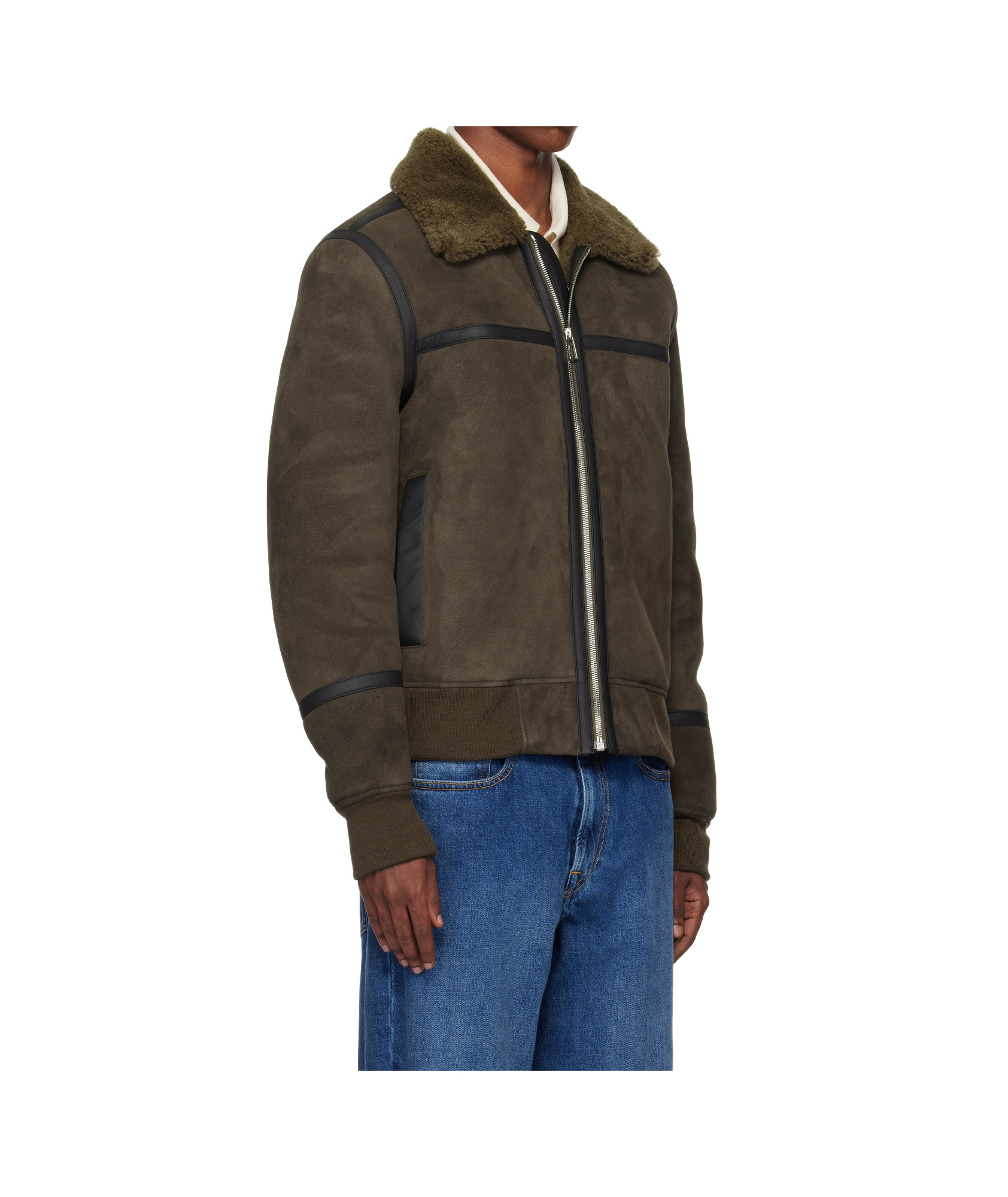 PAUL SMITH SHEARLING COLLAR BOMBER JACKET 