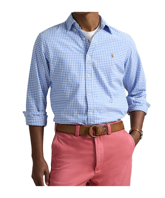 Polo Ralph Lauren Check-print Cotton Shirt In Blue