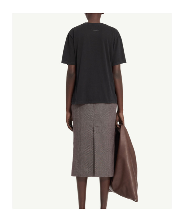 Mm6 Maison Margiela Slate Cotton T-shirt In Black
