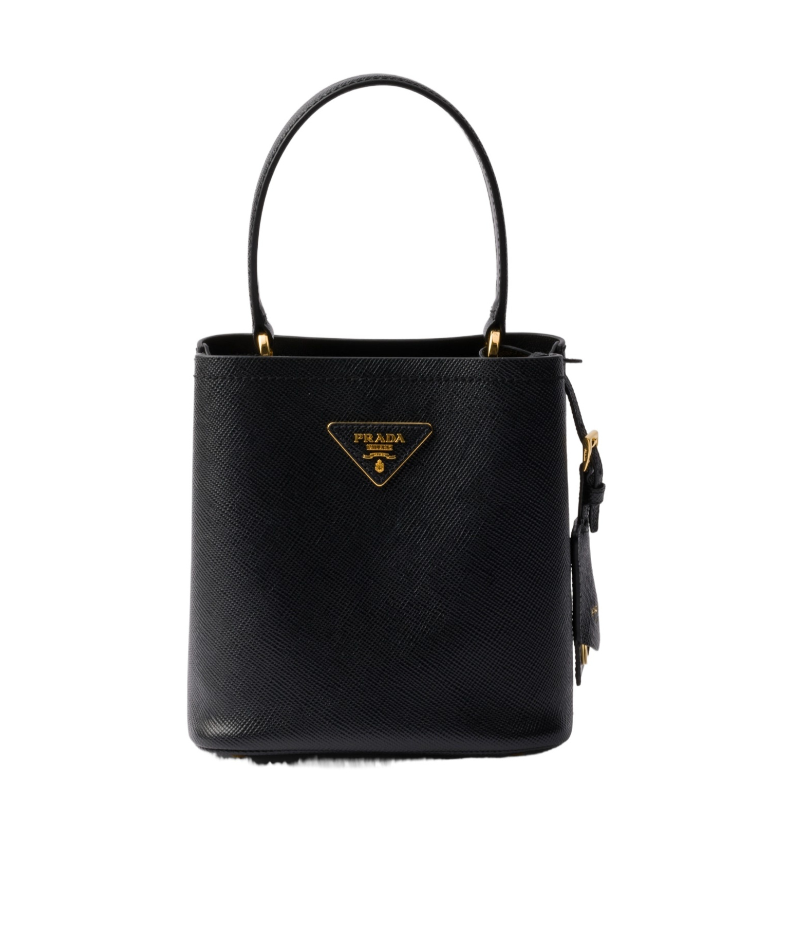 Prada Saffiano Leather Panier Top-handle Bag In Black