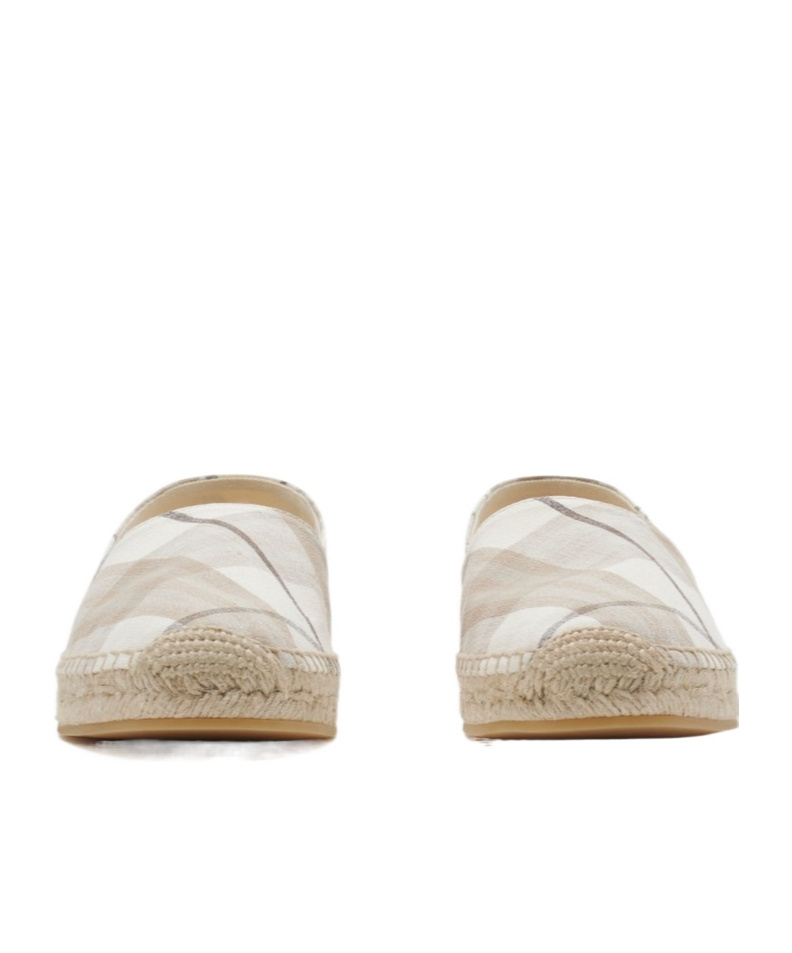 Burberry Mews Check Espadrille Flat In Nude