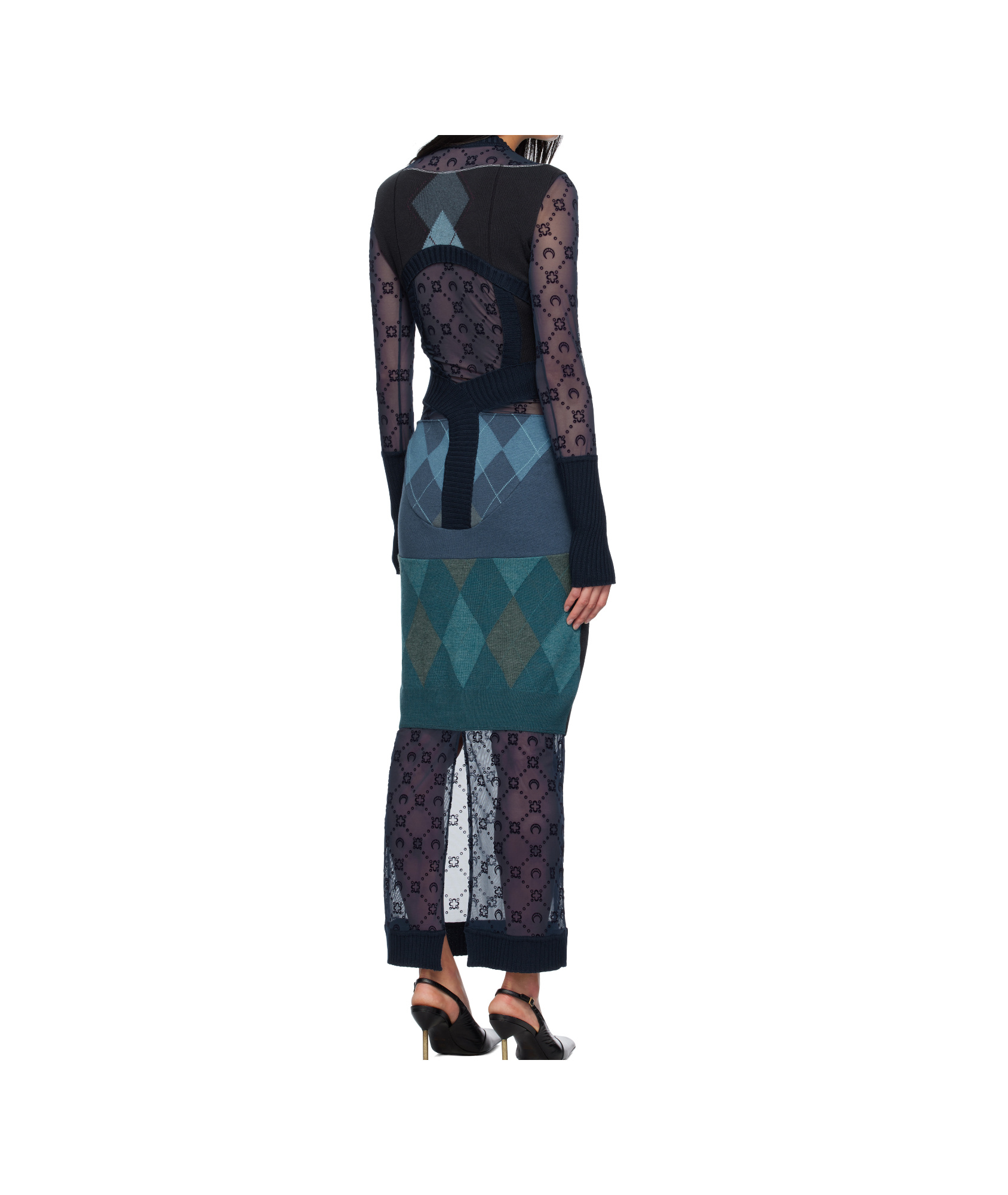 Marine Serre Knit Dress In Black
