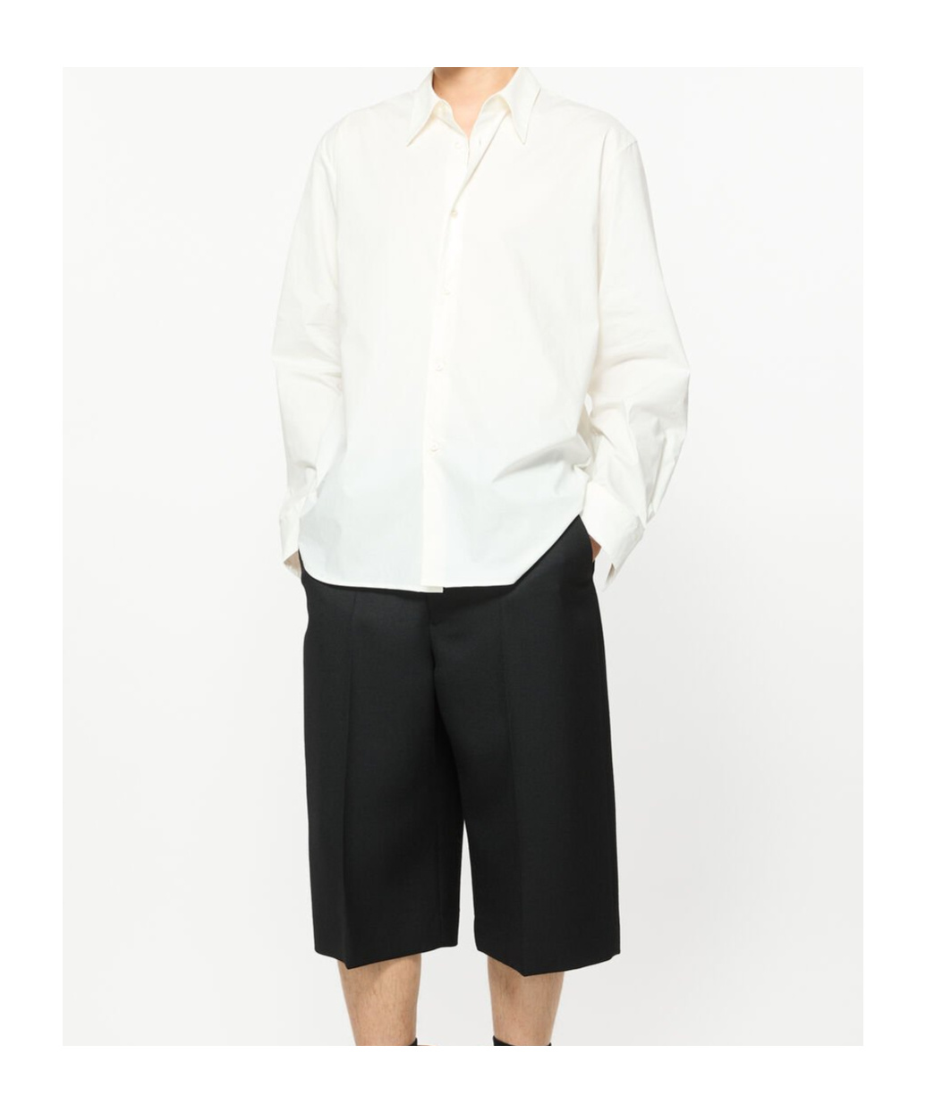 Acne Studios Belt-loop Wool Shorts In Black
