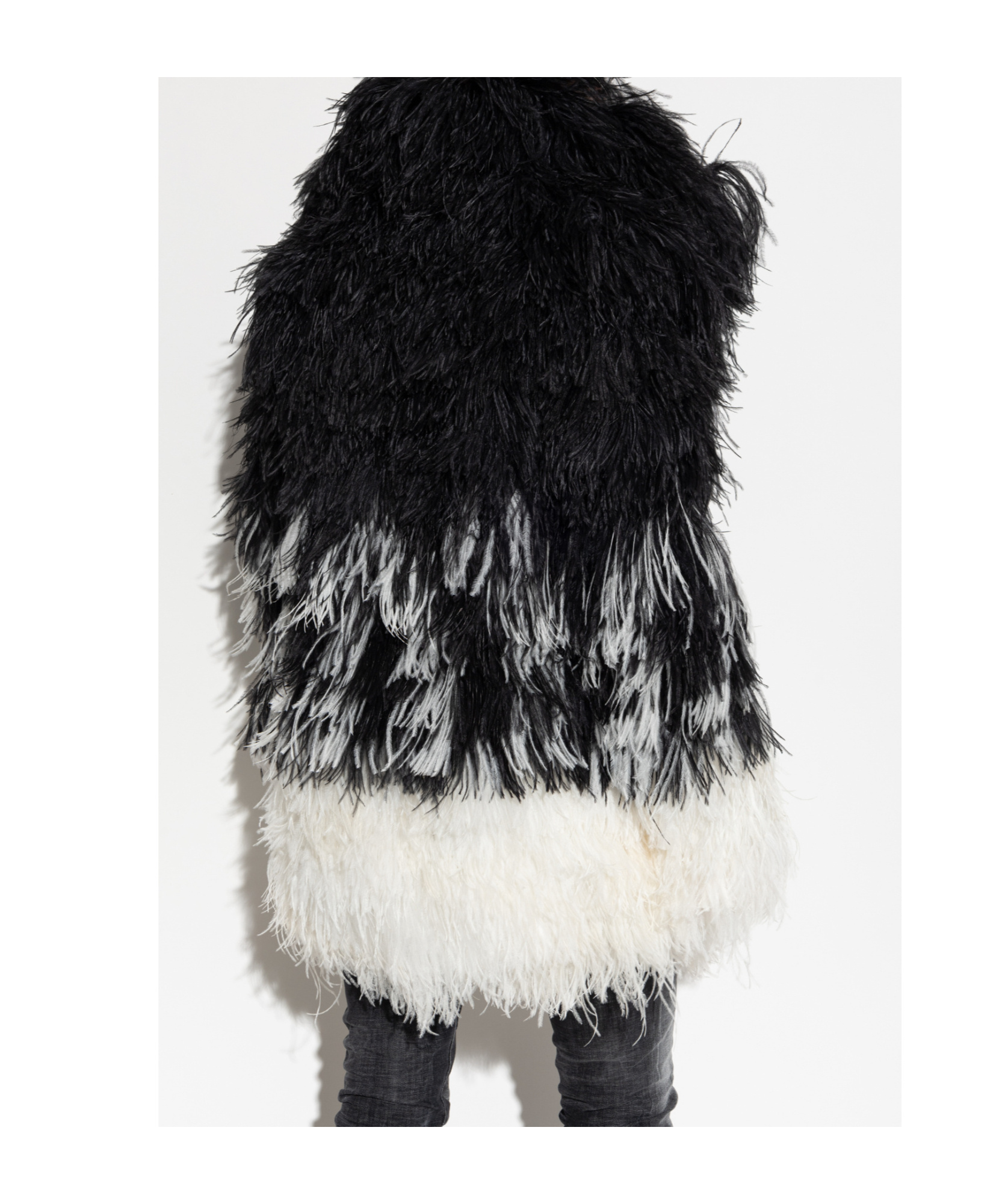Dsquared2 Feather-trimmed Jacket In Black