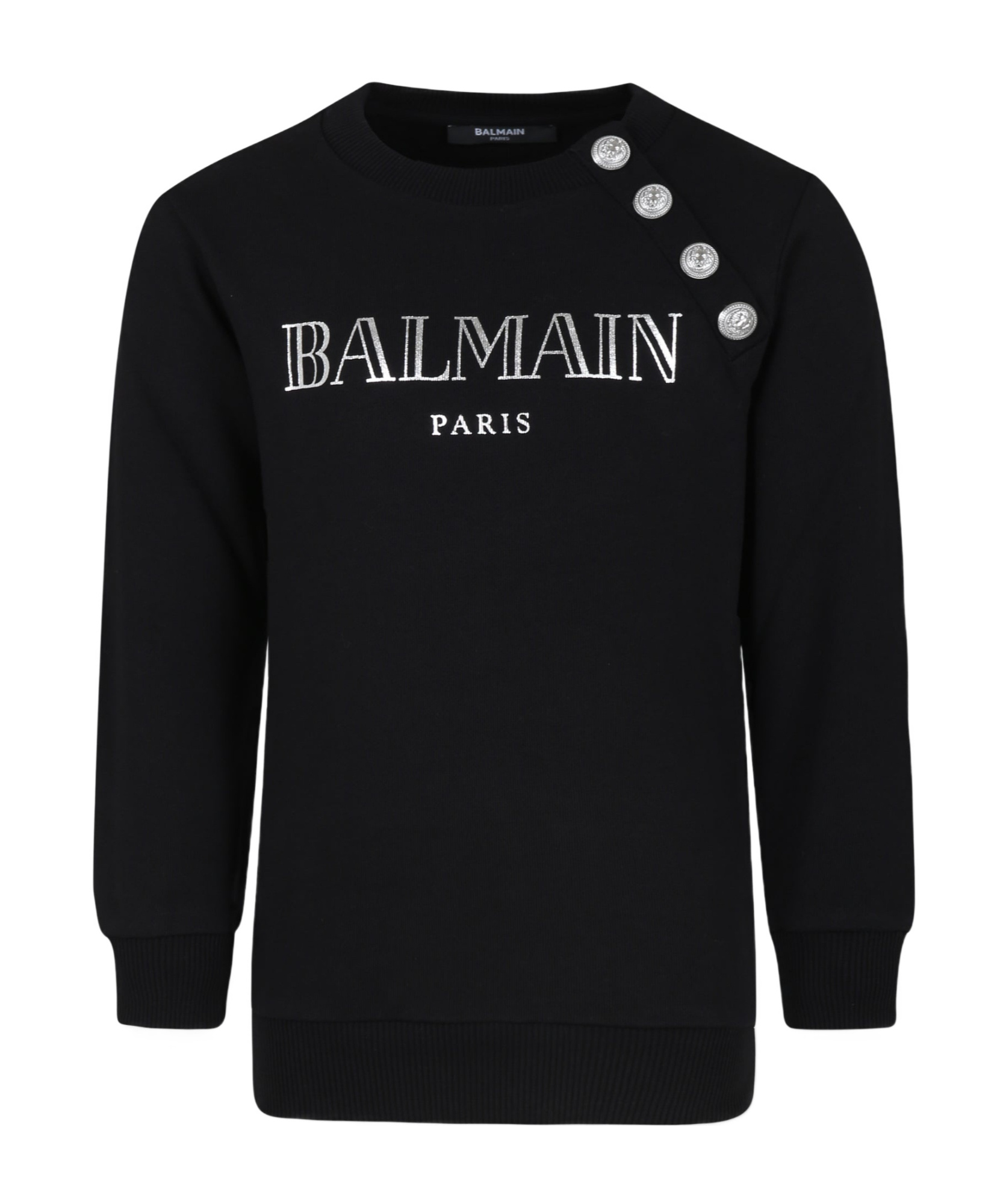 BALMAIN LOGO-PRINT COTTON SWEATSHIRT 