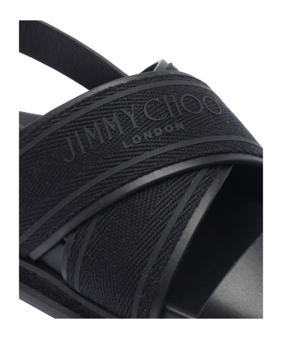 Jimmy Choo Joa Flat Sandals Textured Strap