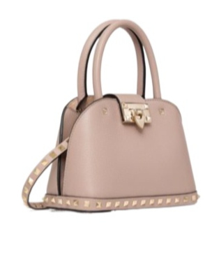 Valentino Garavani Women Small Leather Rockstud Handbag In Nude