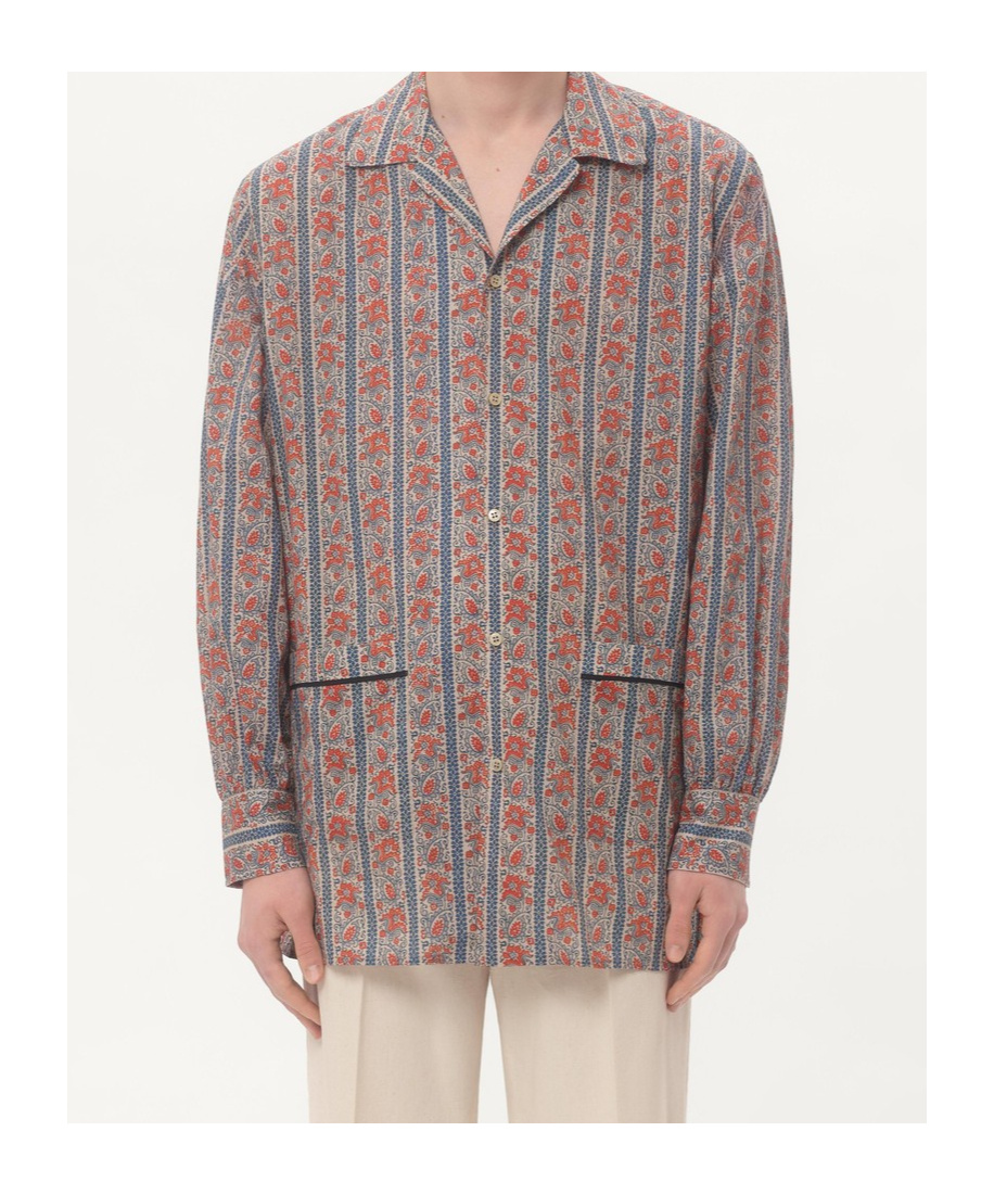 Valentino Pajama Shirt With "voyage Imaginaire" Print In Gray