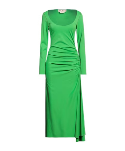 Marni Solid Color Long-sleeve Dress In Green