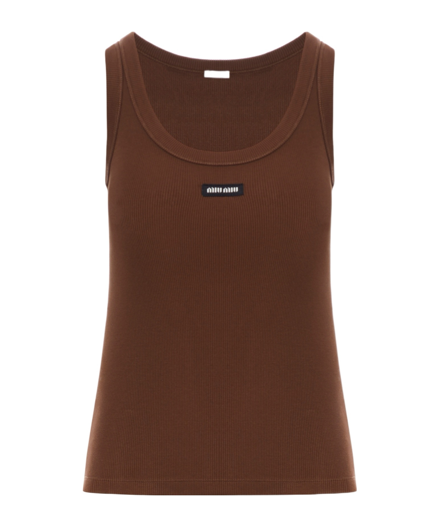 Shop Miu Miu Round-neck Vest In Brown