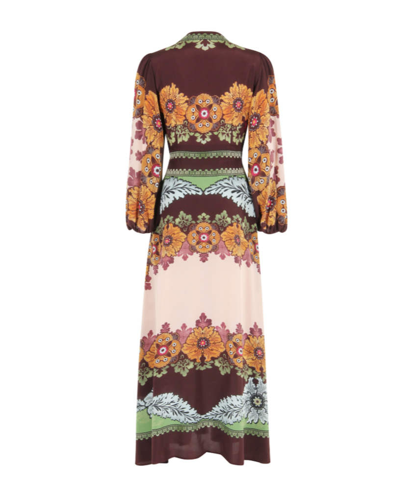 La Doublej La Double J Camerino Floral-print Silk Maxi Dress In Multi