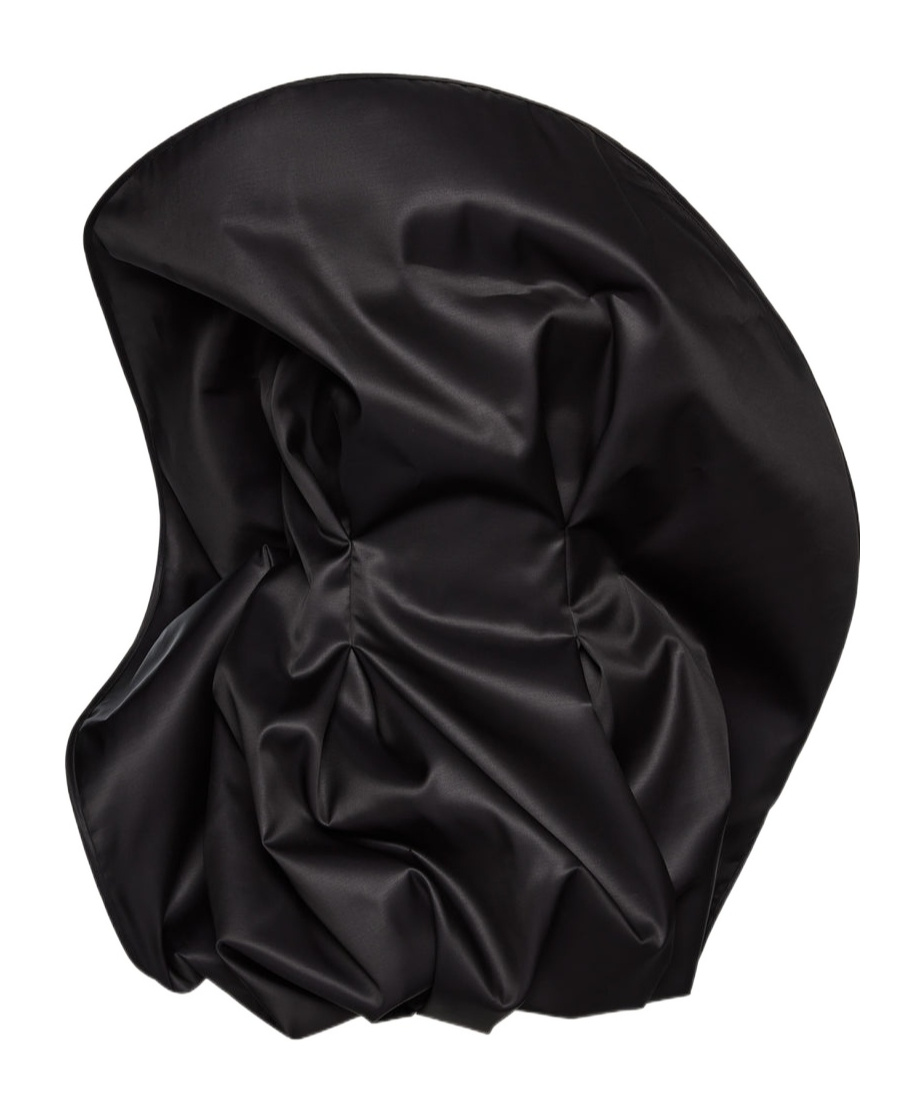 Magda Butrym Ruffled Wool And Silk Organza Minidress In Black