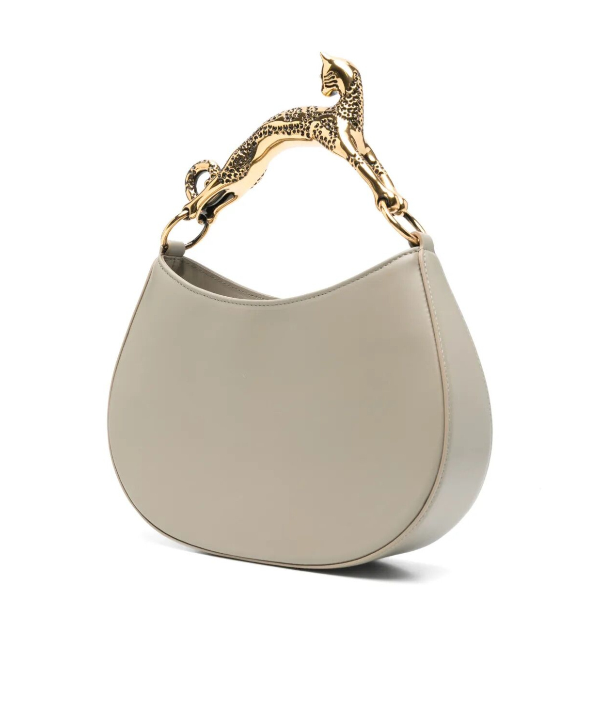 Shop Lanvin Hobo Cat Leather Bag In Nude
