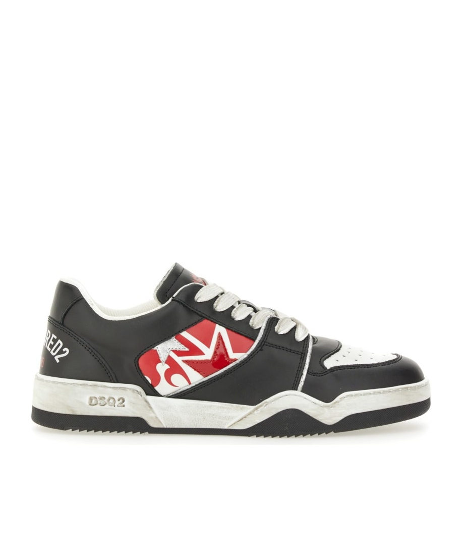 Dsquared2 Black Sneakers With Distressed Effect And Logo On The Heel In Black