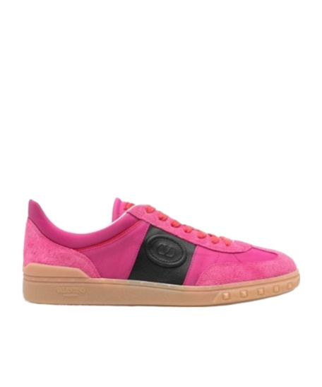 Valentino Lace-up Low-cut Casual Shoes In Pink
