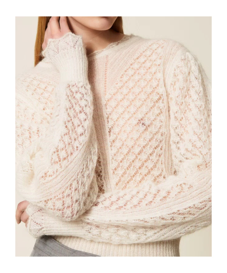 Twinset Lace Crew Neck Sweater