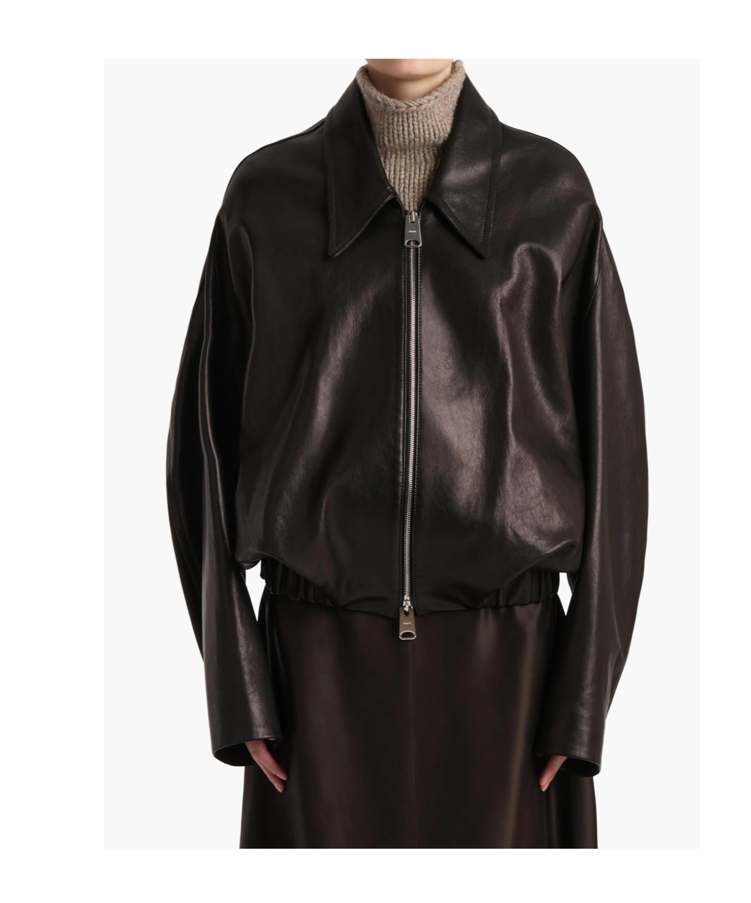 Khaite Odin Zip-front Leather Jacket In Black