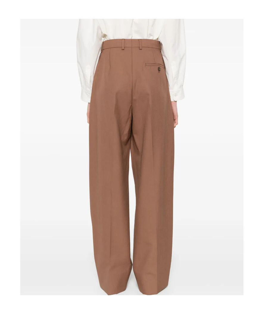 Stella Mccartney Wool Straight-leg Trousers In Brown