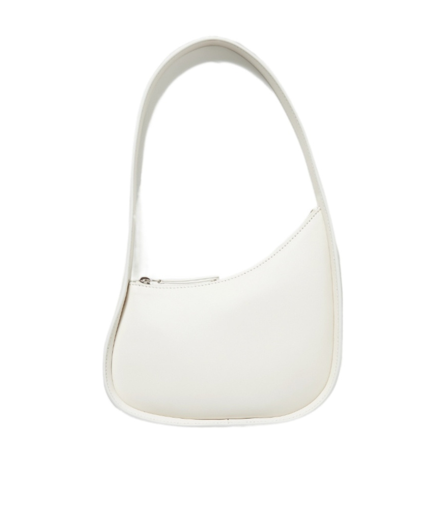 The Row Half Moon Shoulder Bag In Smooth Calfskin In White