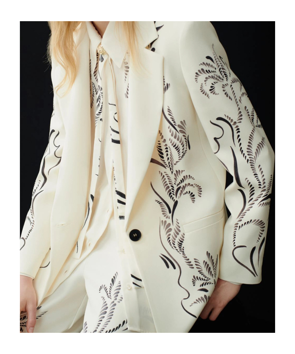 Marella Art.365 Luciana Printed Blazer In White