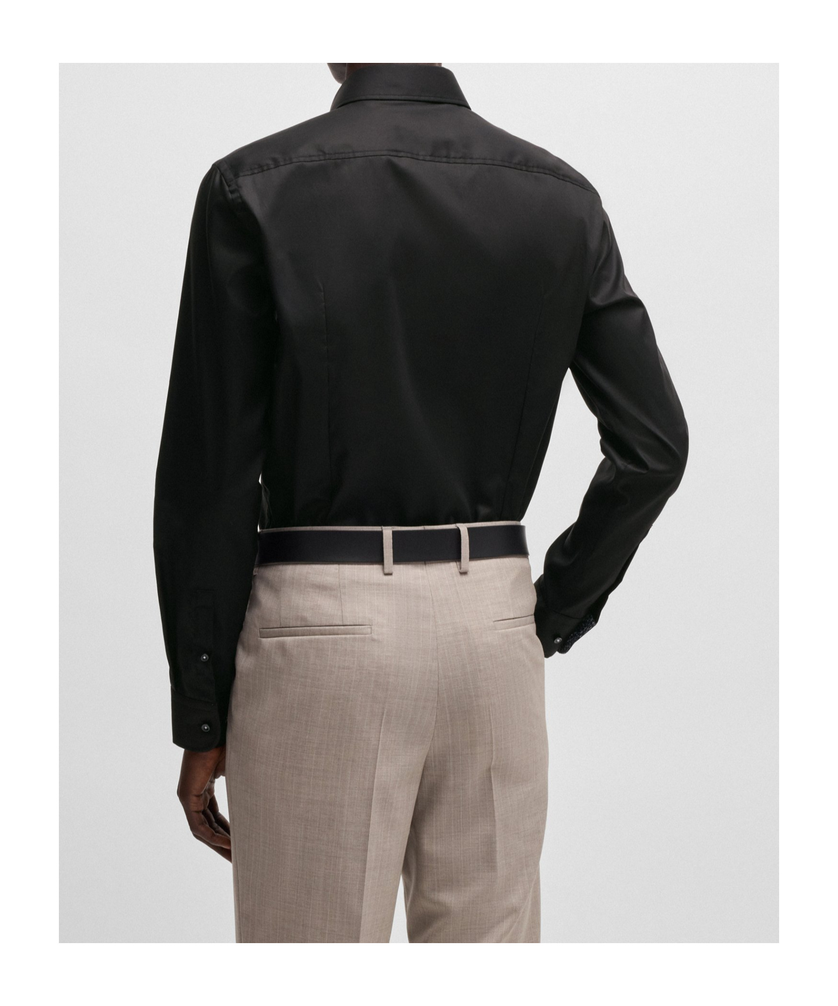 Hugo Boss Slim-fit Shirt In Easy-iron Cotton Poplin In Black