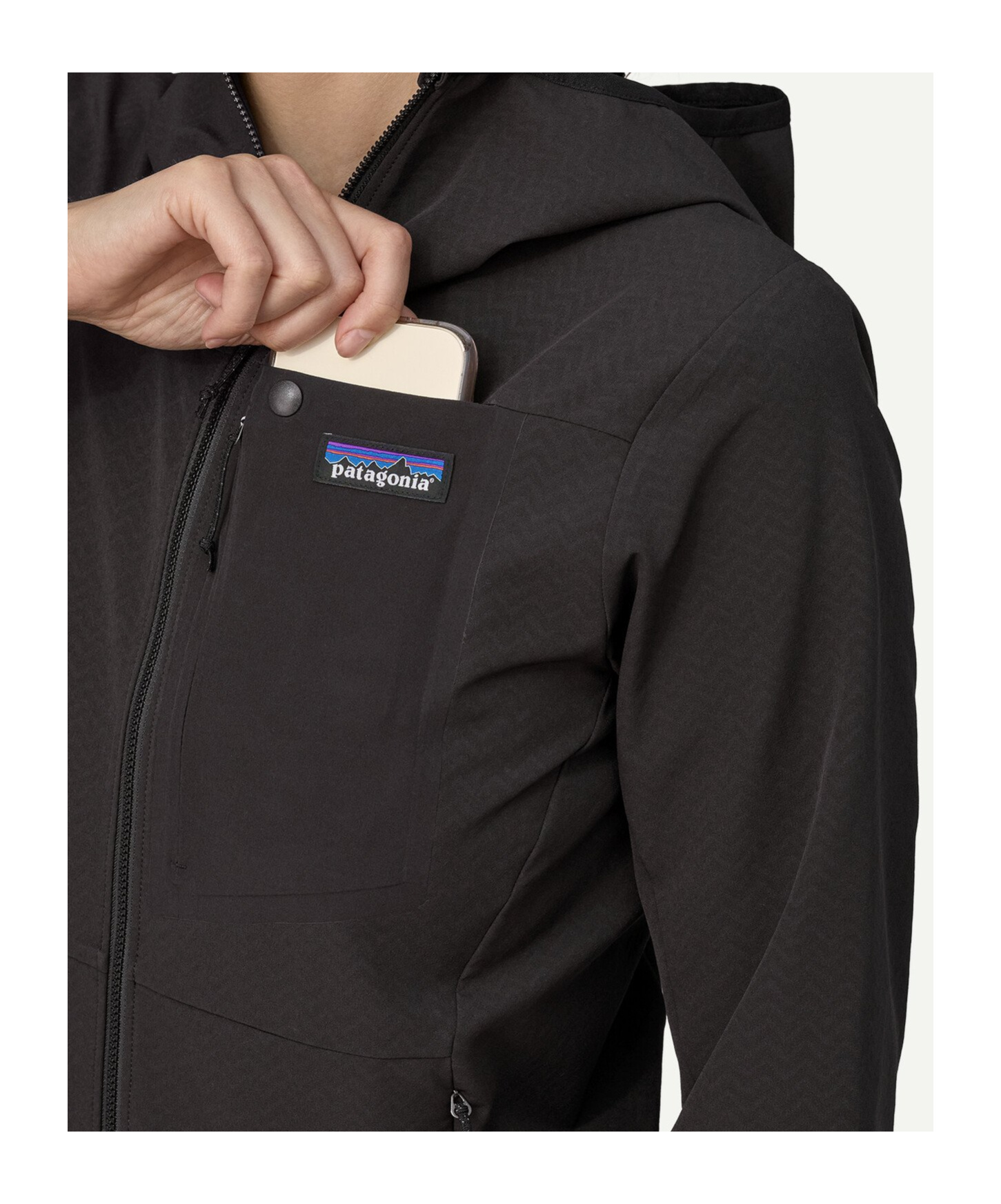 Patagonia Zip-up Hoodie In Black
