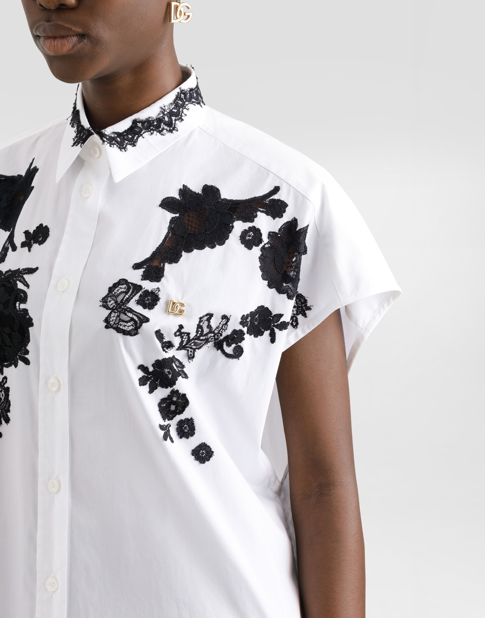 Dolce & Gabbana Lace-detail Shirt In White