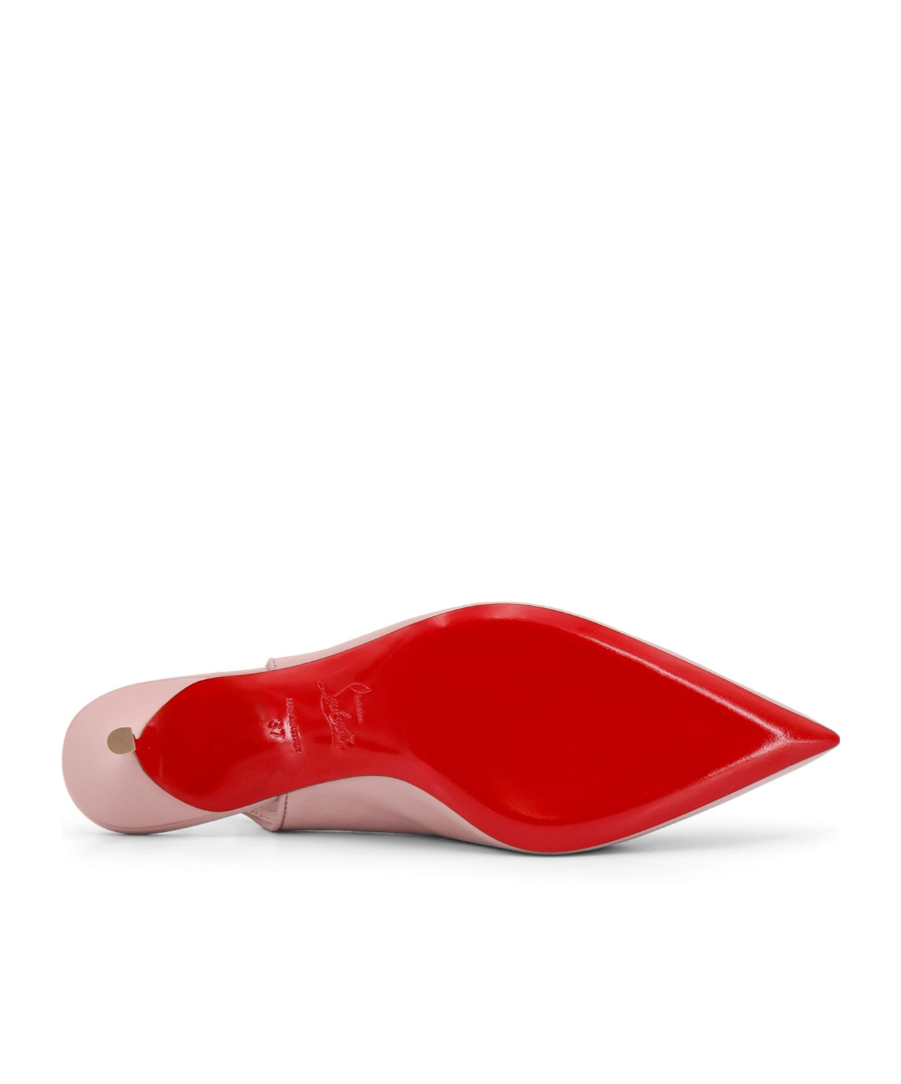 Christian Louboutin Sporty Kate Leather Slingback With Metal Monogram In Pink