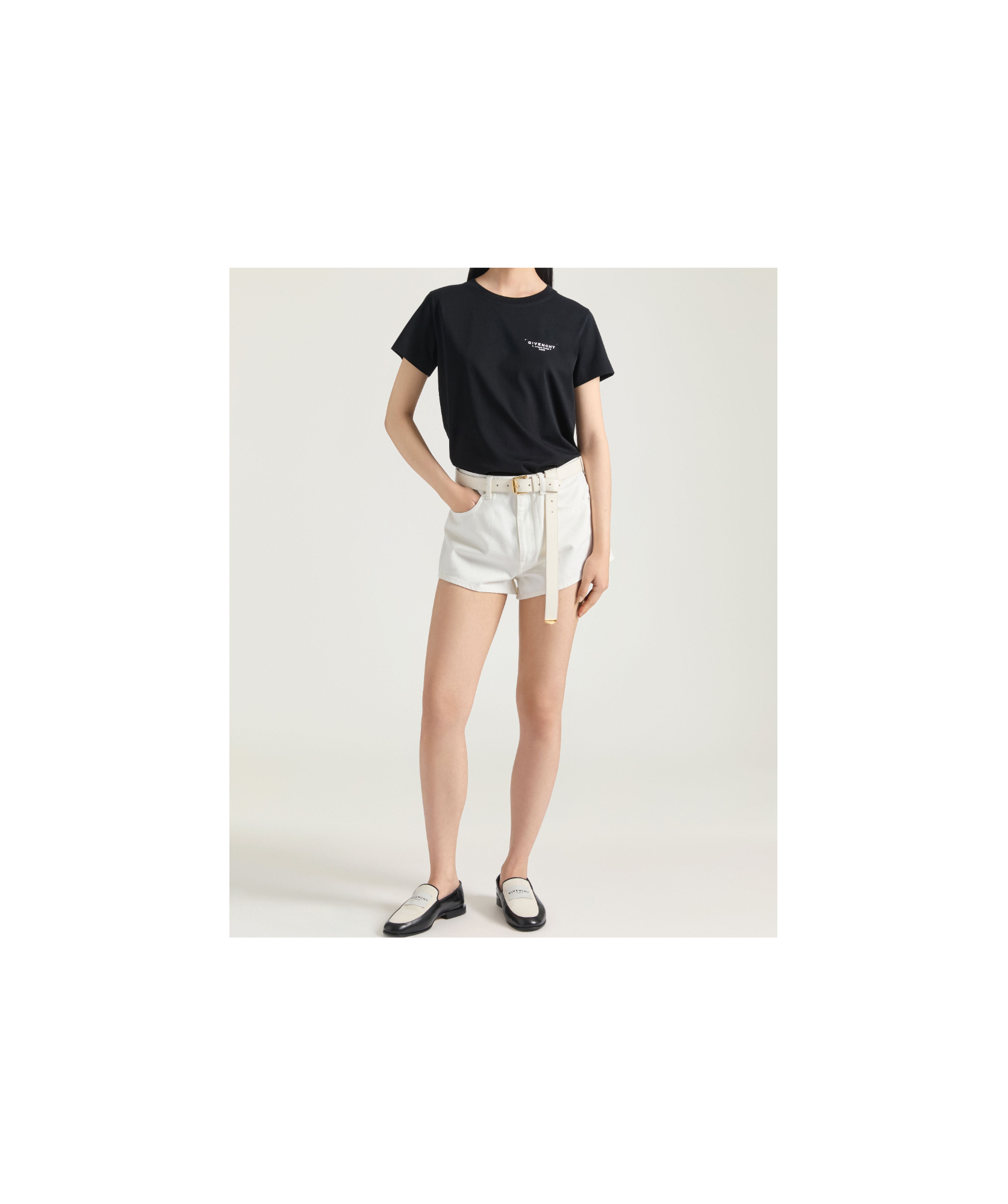 Givenchy Voyou Long Belt In Shiny Leather In White