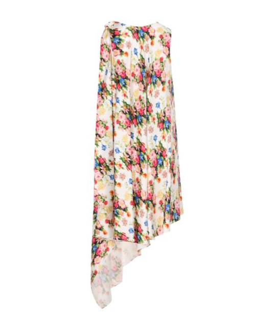 Loewe Asymmetrical Floral Print Dress In Nude
