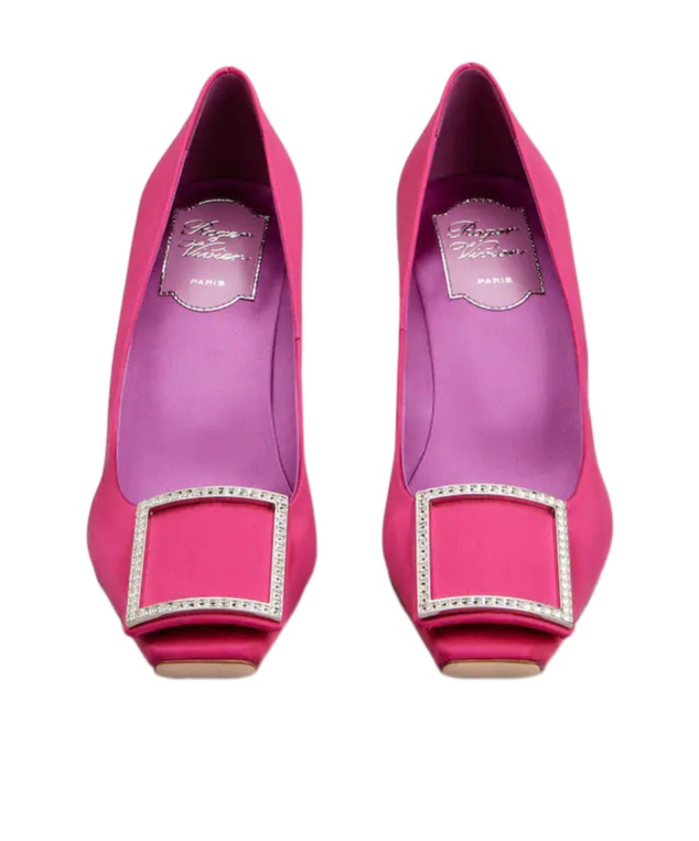 Roger Vivier Trompette Pumps In Satin In Purple