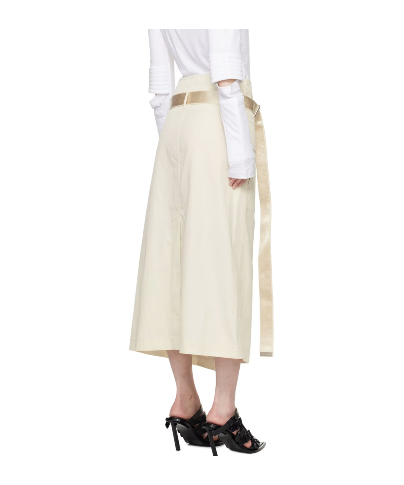 Helmut Lang Trench Wrap Skirt In White