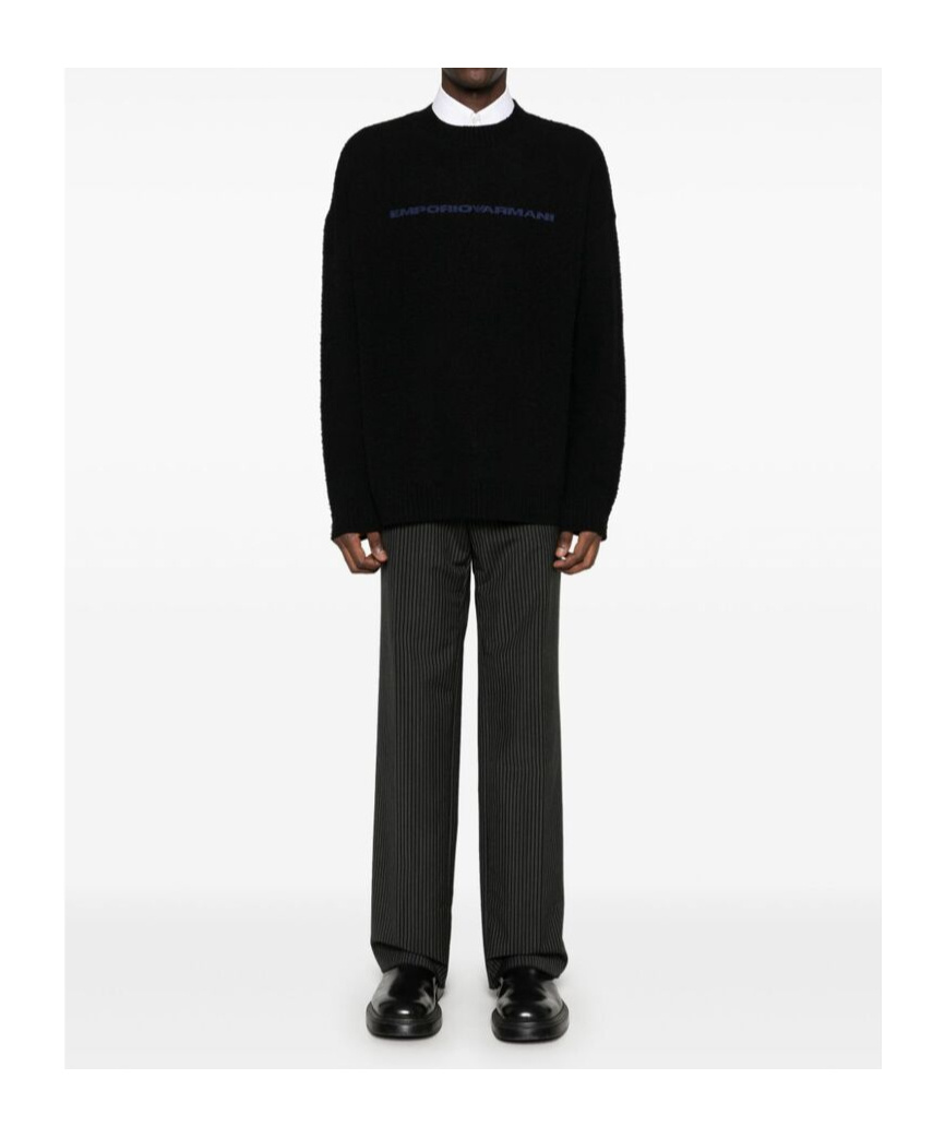Emporio Armani Logo-print Sweater In Black
