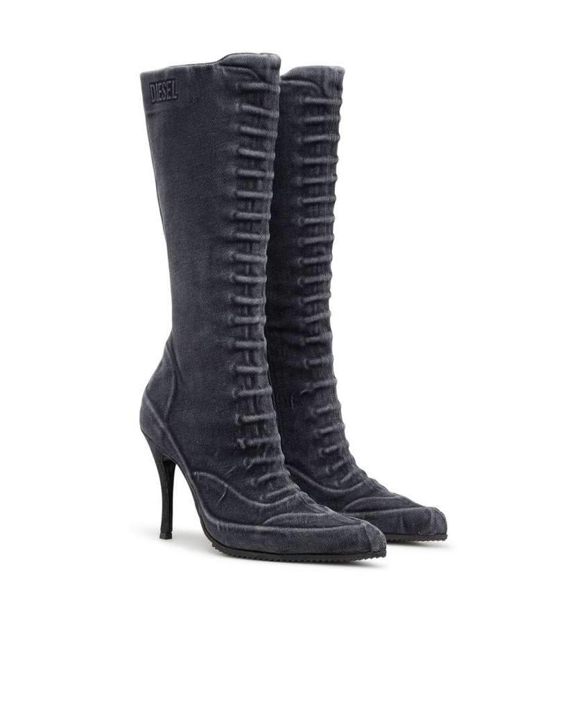 Diesel D-cloud Hbt Cotton Boots In Black