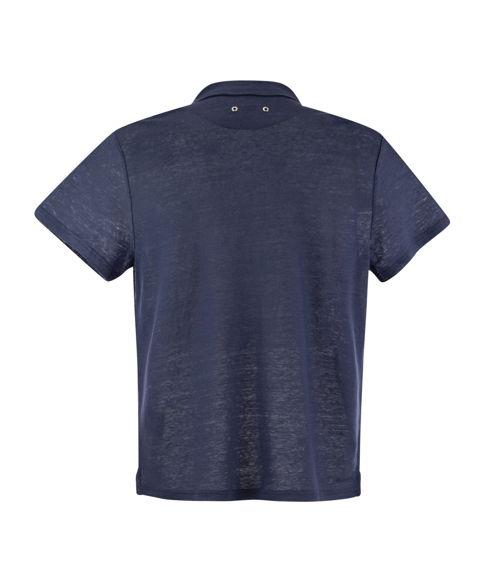 Vilebrequin Short-sleeved Linen Polo Shirt In Blue